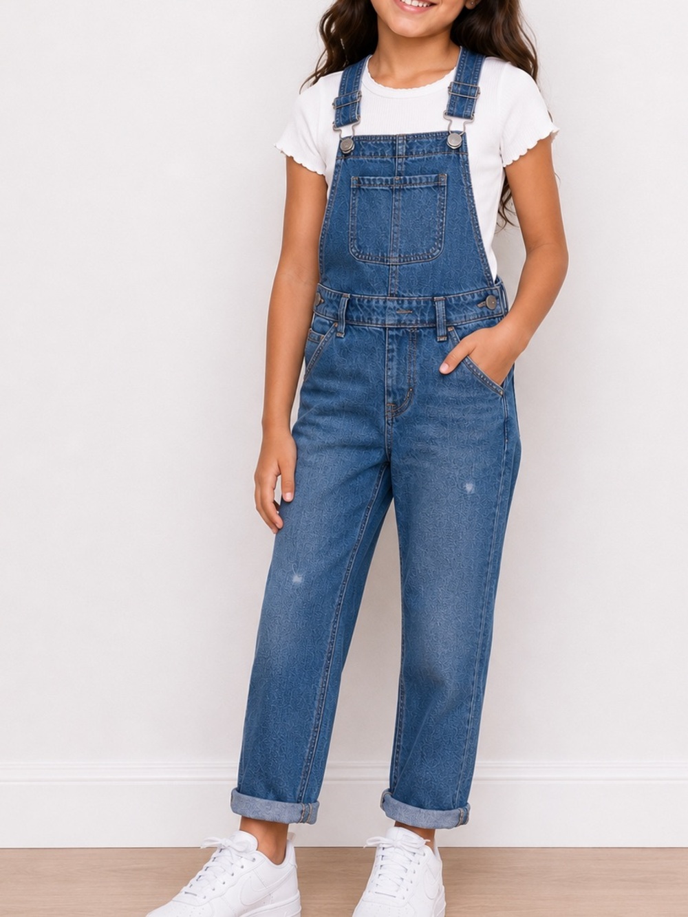 GAP Kids Girls Blue Denim Overalls Size S 6/7 Adjustable Straps